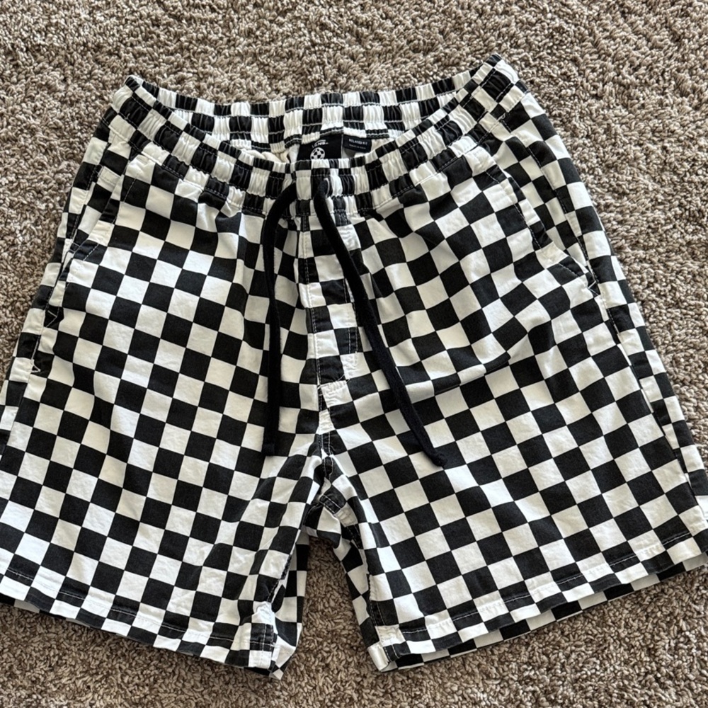 Vans Black and White Checkered Men Shorts